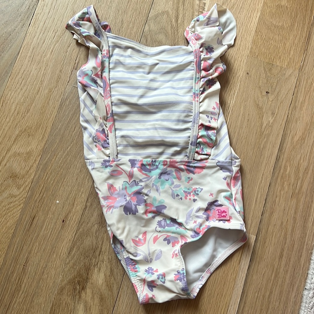 Ruffle Butts purple floral print with bows